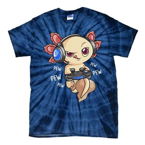 Gaming Axolotl Gamers Kawaii Video Game Funny Animal Tie-Dye T-Shirt