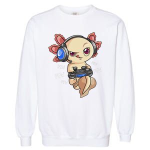 Gaming Axolotl Gamers Kawaii Video Game Funny Animal Garment-Dyed Sweatshirt