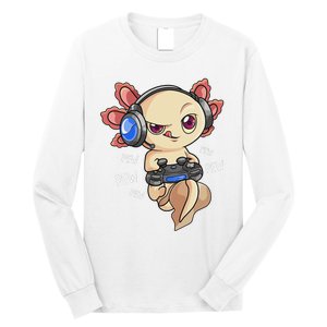 Gaming Axolotl Gamers Kawaii Video Game Funny Animal Long Sleeve Shirt