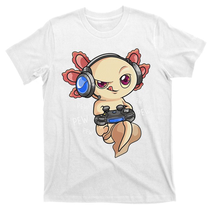 Gaming Axolotl Gamers Kawaii Video Game Funny Animal T-Shirt