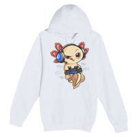 Gaming Axolotl Gamers Kawaii Video Game Funny Animal Premium Pullover Hoodie