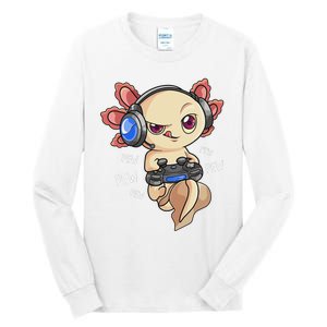 Gaming Axolotl Gamers Kawaii Video Game Funny Animal Tall Long Sleeve T-Shirt