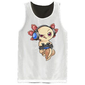 Gaming Axolotl Gamers Kawaii Video Game Funny Animal Mesh Reversible Basketball Jersey Tank