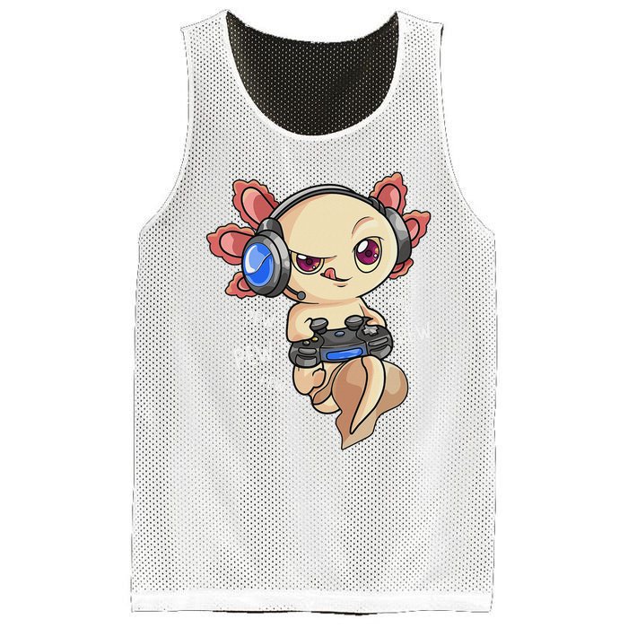 Gaming Axolotl Gamers Kawaii Video Game Funny Animal Mesh Reversible Basketball Jersey Tank