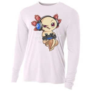 Gaming Axolotl Gamers Kawaii Video Game Funny Animal Cooling Performance Long Sleeve Crew