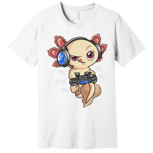 Gaming Axolotl Gamers Kawaii Video Game Funny Animal Premium T-Shirt