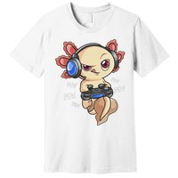 Gaming Axolotl Gamers Kawaii Video Game Funny Animal Premium T-Shirt