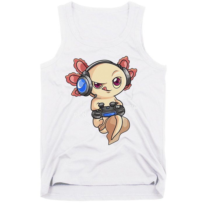 Gaming Axolotl Gamers Kawaii Video Game Funny Animal Tank Top