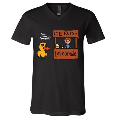 Got Any Grapes Duck Song Lemonade V-Neck T-Shirt