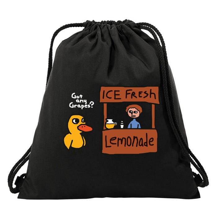 Got Any Grapes Duck Song Lemonade Drawstring Bag