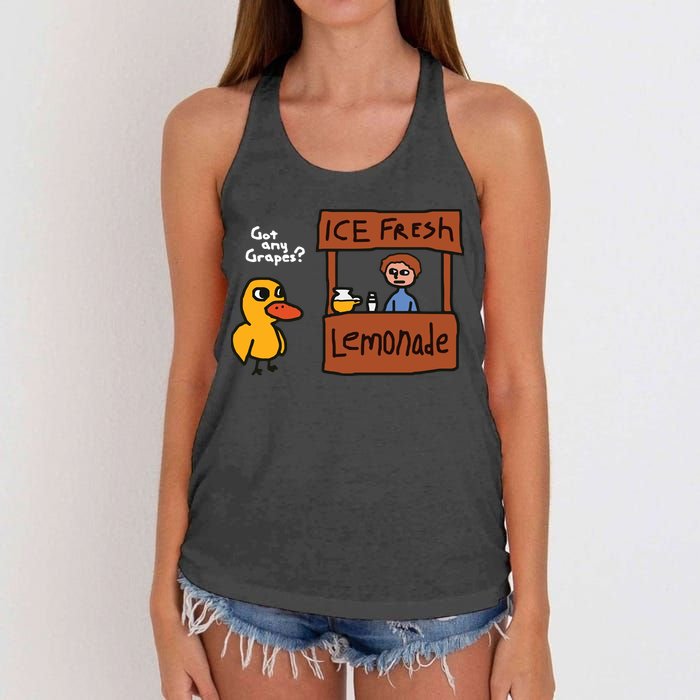 Got Any Grapes Duck Song Lemonade Women's Knotted Racerback Tank