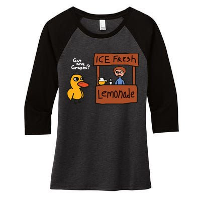 Got Any Grapes Duck Song Lemonade Women's Tri-Blend 3/4-Sleeve Raglan Shirt