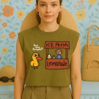 Got Any Grapes Duck Song Lemonade Garment-Dyed Women's Muscle Tee