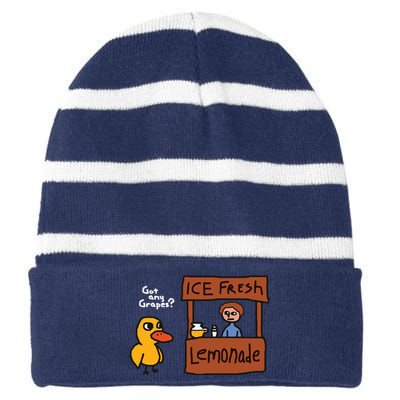 Got Any Grapes Duck Song Lemonade Striped Beanie with Solid Band