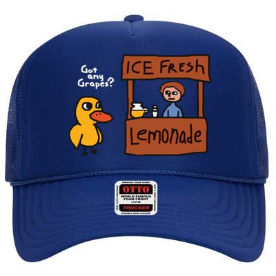 Got Any Grapes Duck Song Lemonade High Crown Mesh Back Trucker Hat