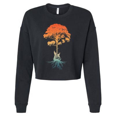 Guitar Art Guitar Player Rockstar Guitarist Cropped Pullover Crew
