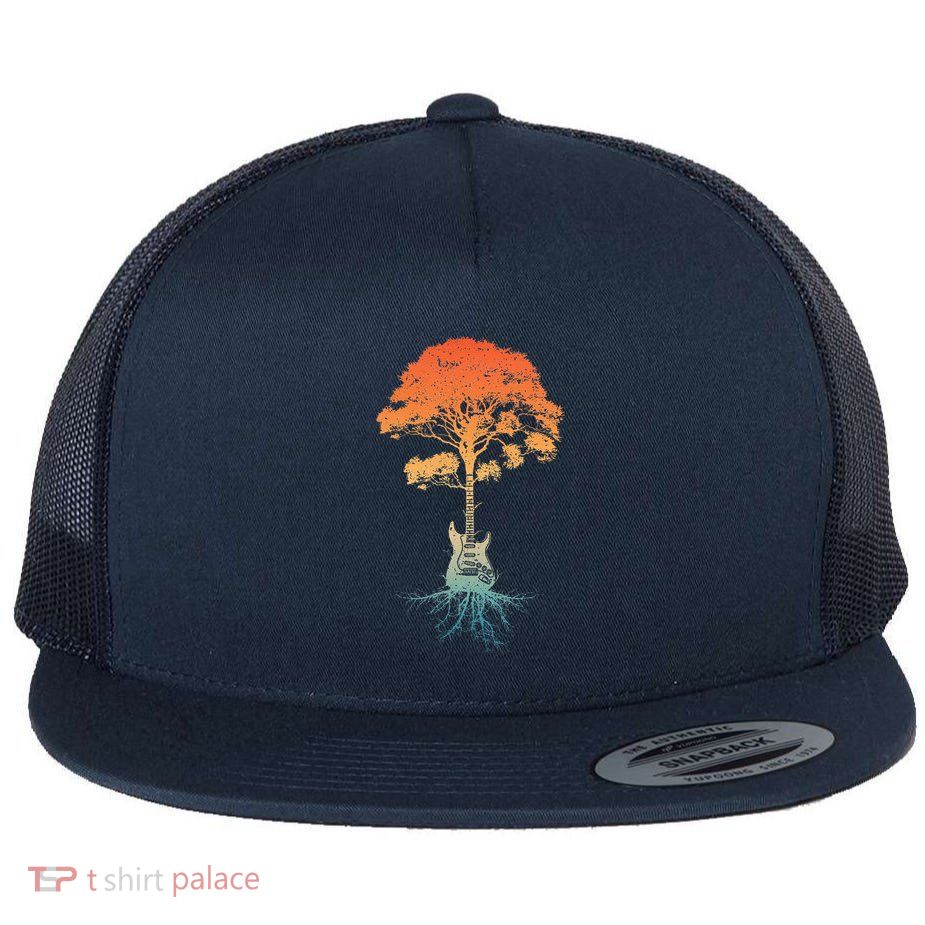 Guitar Art Guitar Player Rockstar Guitarist Flatbill Hat