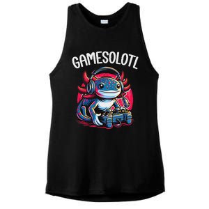 Gamesolotl Axolotl Gamer Anime Gifts Kawaii Ladies PosiCharge Tri-Blend Wicking Tank