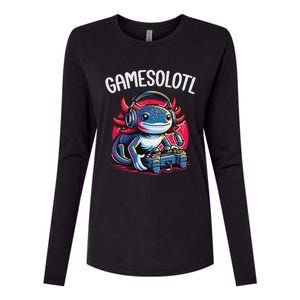 Gamesolotl Axolotl Gamer Anime Gifts Kawaii Womens Cotton Relaxed Long Sleeve T-Shirt