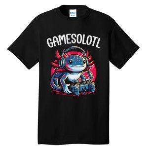 Gamesolotl Axolotl Gamer Anime Gifts Kawaii Tall T-Shirt