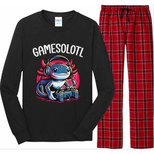 Gamesolotl Axolotl Gamer Anime Gifts Kawaii Long Sleeve Pajama Set