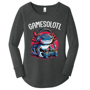 Gamesolotl Axolotl Gamer Anime Gifts Kawaii Women's Perfect Tri Tunic Long Sleeve Shirt