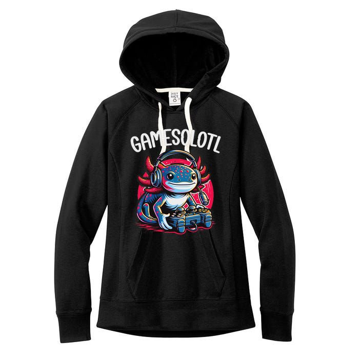 Gamesolotl Axolotl Gamer Anime Gifts Kawaii Women's Fleece Hoodie