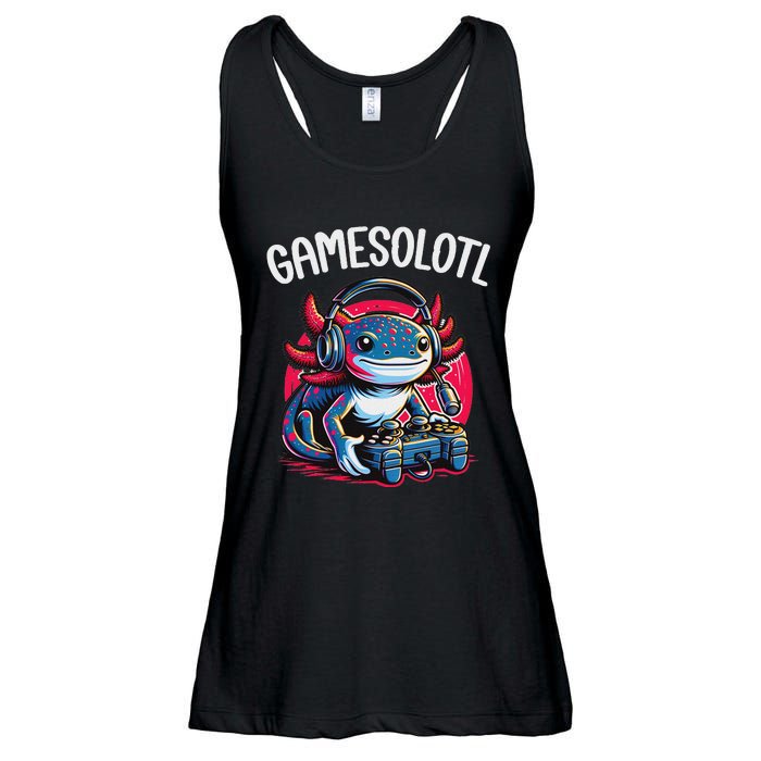 Gamesolotl Axolotl Gamer Anime Gifts Kawaii Ladies Essential Flowy Tank