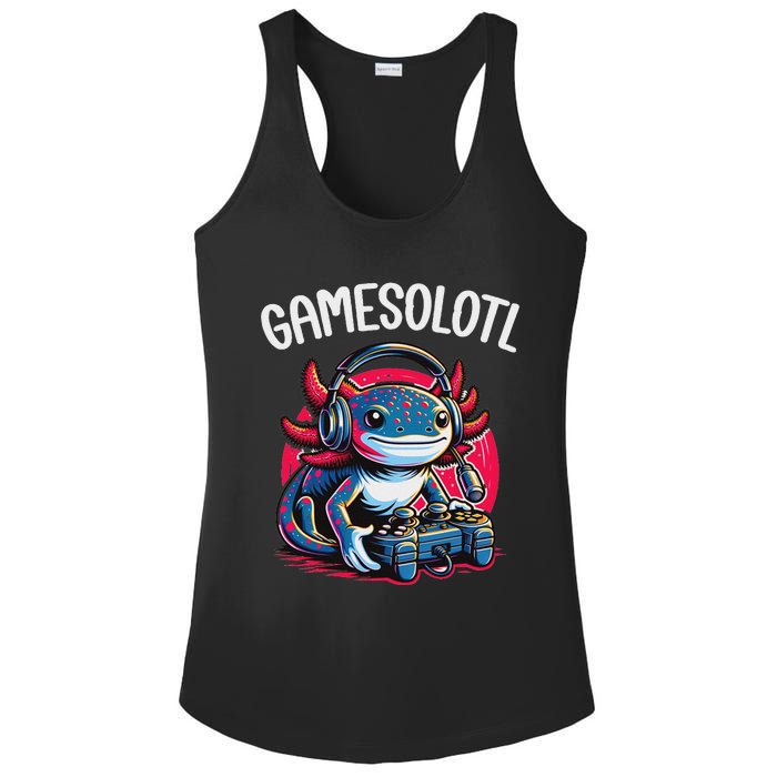 Gamesolotl Axolotl Gamer Anime Gifts Kawaii Ladies PosiCharge Competitor Racerback Tank