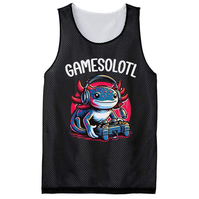 Gamesolotl Axolotl Gamer Anime Gifts Kawaii Mesh Reversible Basketball Jersey Tank