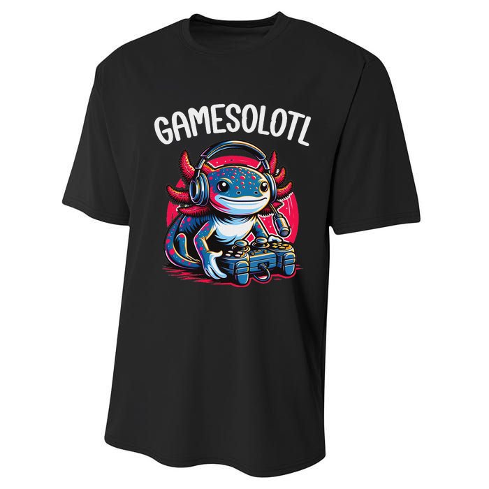 Gamesolotl Axolotl Gamer Anime Gifts Kawaii Performance Sprint T-Shirt