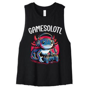 Gamesolotl Axolotl Gamer Anime Gifts Kawaii Women's Racerback Cropped Tank