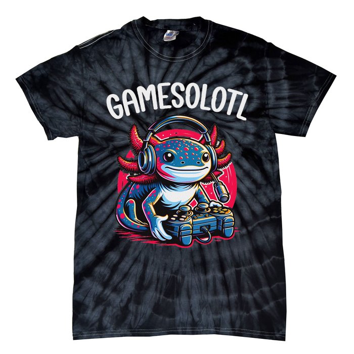 Gamesolotl Axolotl Gamer Anime Gifts Kawaii Tie-Dye T-Shirt