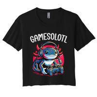 Gamesolotl Axolotl Gamer Anime Gifts Kawaii Women's Crop Top Tee