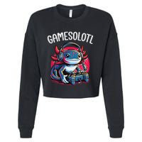 Gamesolotl Axolotl Gamer Anime Gifts Kawaii Cropped Pullover Crew