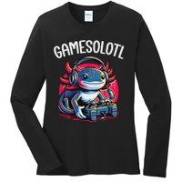 Gamesolotl Axolotl Gamer Anime Gifts Kawaii Ladies Long Sleeve Shirt