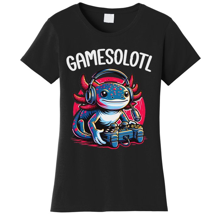 Gamesolotl Axolotl Gamer Anime Gifts Kawaii Women's T-Shirt