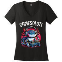 Gamesolotl Axolotl Gamer Anime Gifts Kawaii Women's V-Neck T-Shirt