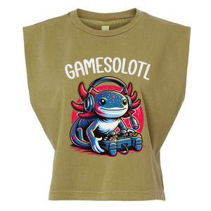 Gamesolotl Axolotl Gamer Anime Gifts Kawaii Garment-Dyed Women's Muscle Tee