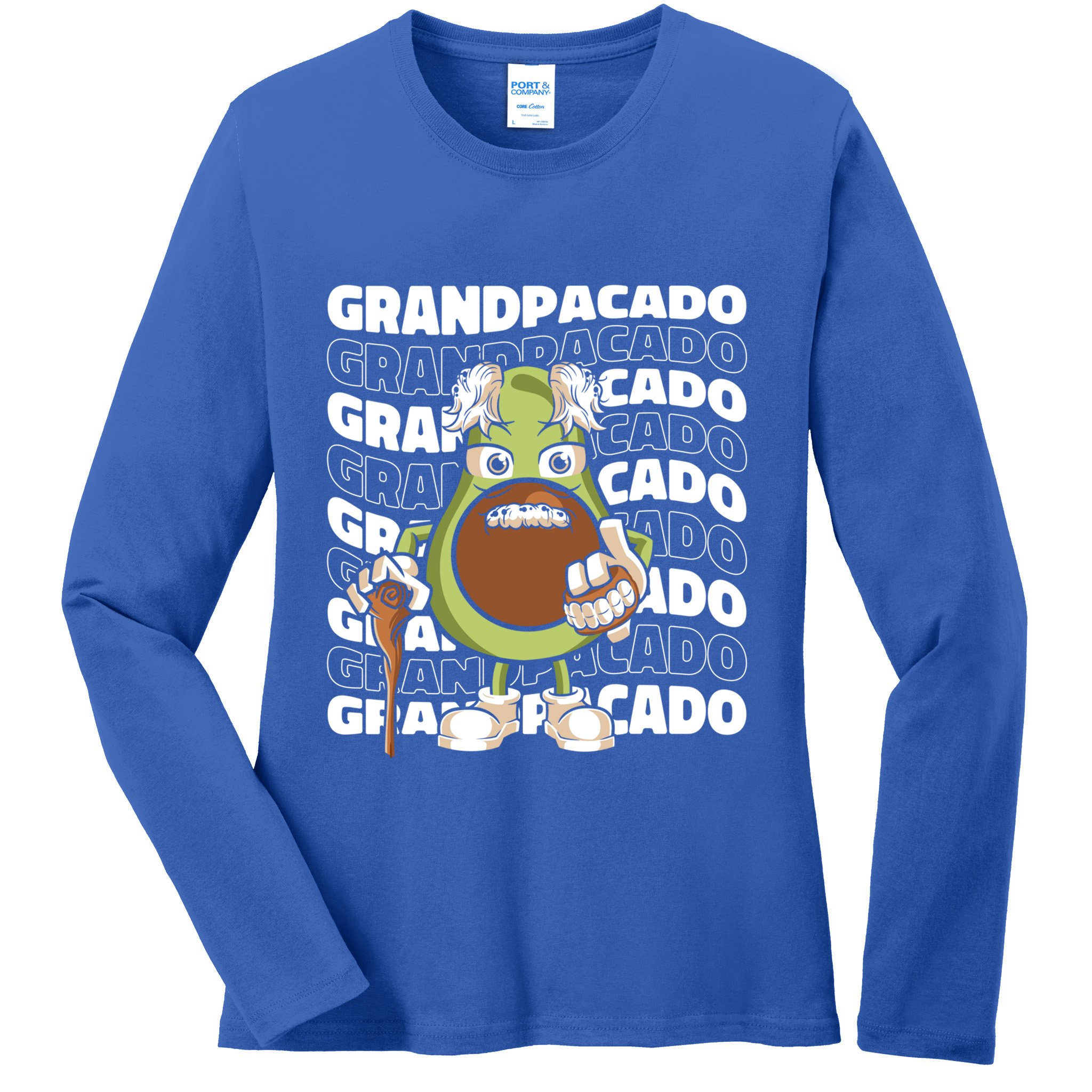 Grandpa Avocado Grandparent Meaningful Gift Granddad Grandfather Gift Ladies Long Sleeve Shirt
