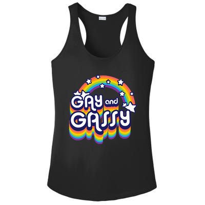 Gay And Gassy LGBT Pride Month Ladies PosiCharge Competitor Racerback Tank