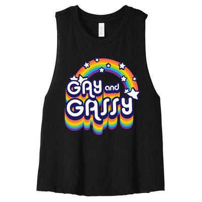 Gay And Gassy LGBT Pride Month Women's Racerback Cropped Tank