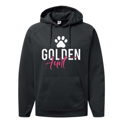 Golden Aunt Golden Retriever Aunt Performance Fleece Hoodie