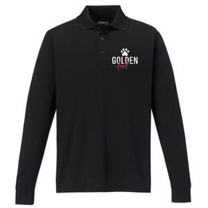 Golden Aunt Golden Retriever Aunt Performance Long Sleeve Polo