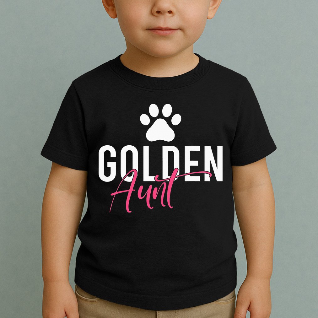 Golden Aunt Golden Retriever Aunt Toddler T-Shirt