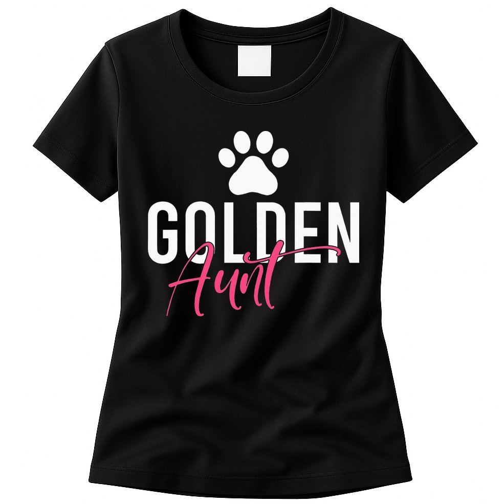 Golden Aunt Golden Retriever Aunt Womens T-Shirt