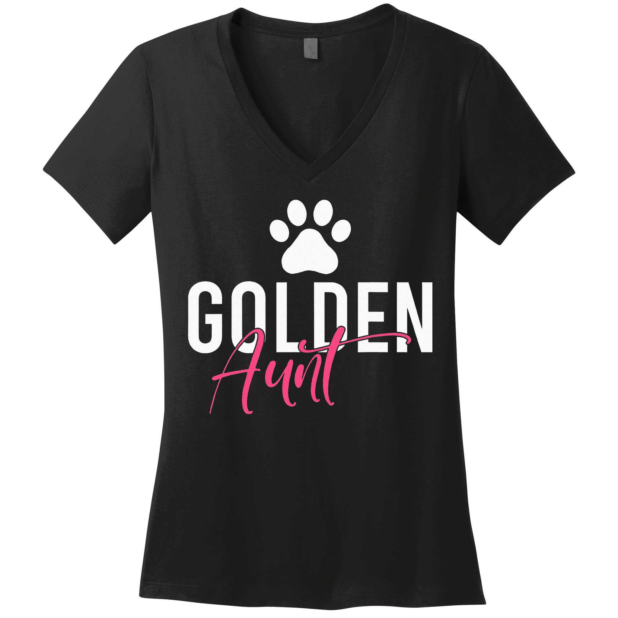 Golden Aunt Golden Retriever Aunt Women's V-Neck T-Shirt