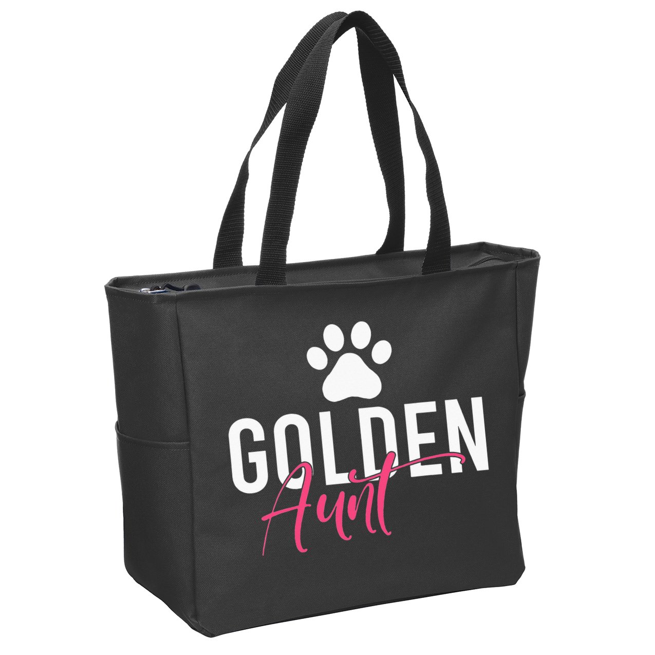 Golden Aunt Golden Retriever Aunt Zip Tote Bag