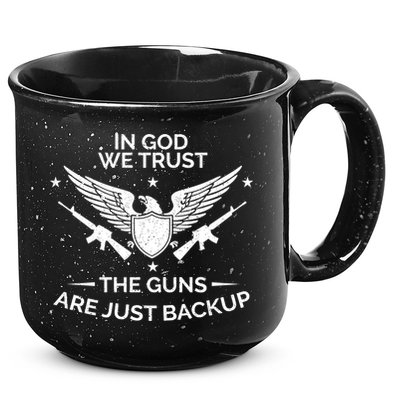 God And Guns Funny Gift Patriotic In God We Trust Pro Gun Gift 15oz Campfire Ceramic Mug