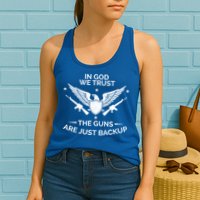God And Guns Funny Gift Patriotic In God We Trust Pro Gun Gift Womens Tank Top